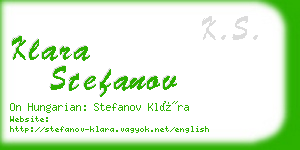 klara stefanov business card